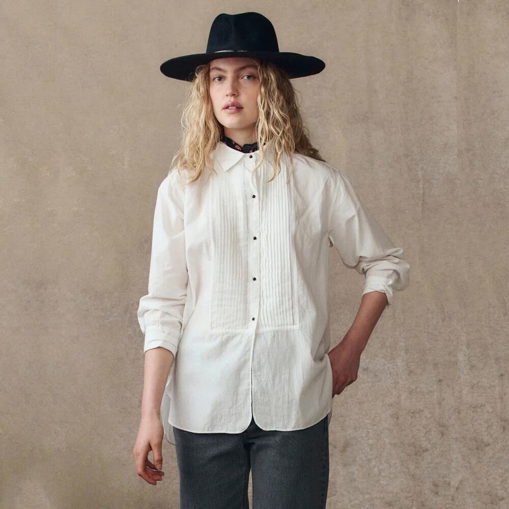 THE GREAT. The Classic Tux Top in White 1|S - Picture 3 of 13